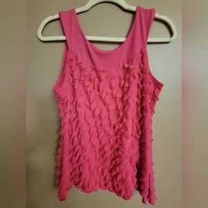 3/$20 Tank sz Lg fushia ruffled